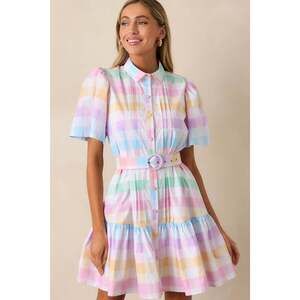 Red Dress Fairfax Easter Soiree Plaid Cotton Mini Dress Size XSXS / Pink